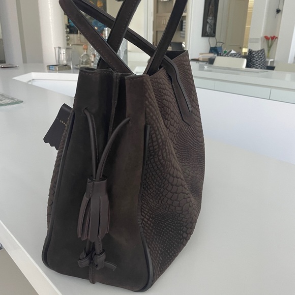 Longchamp Penelope Python Snakeskin Embossed Tote Bag - Picture 2 of 15